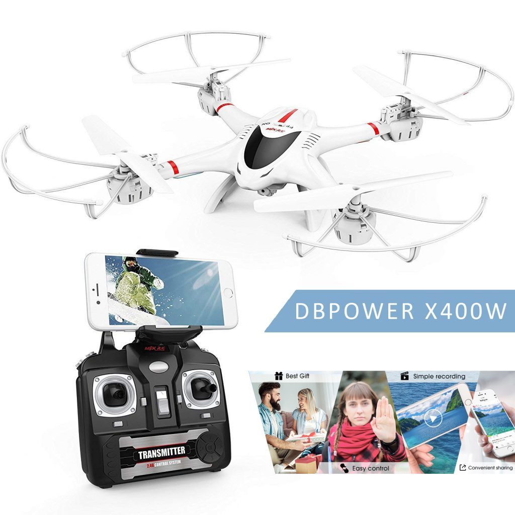 dbpower mjx x400w fpv drone is at #16 for best drones under 200 dollar