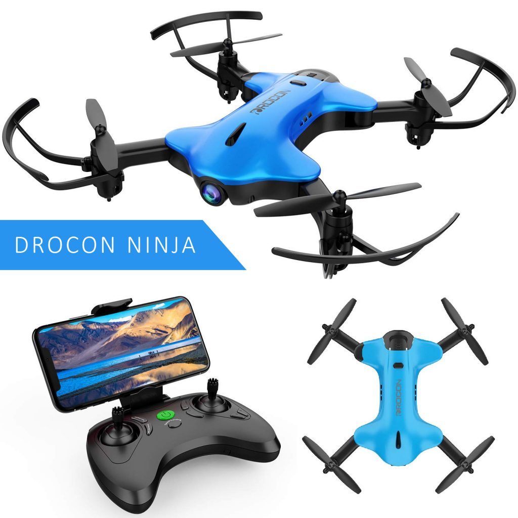 drocon ninja foldable drone is at #15 for best drones under 200